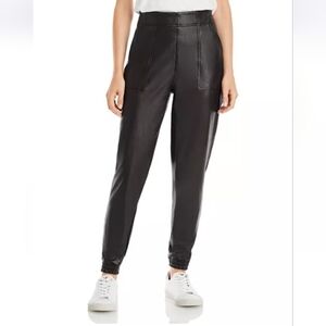 NWT Spanx Leather Like Black Utility Jogger Pull-on Pant Size L